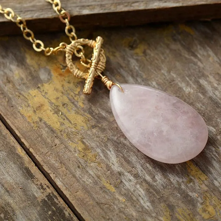 'Guwiiny' Rose Quartz Pendant Necklace