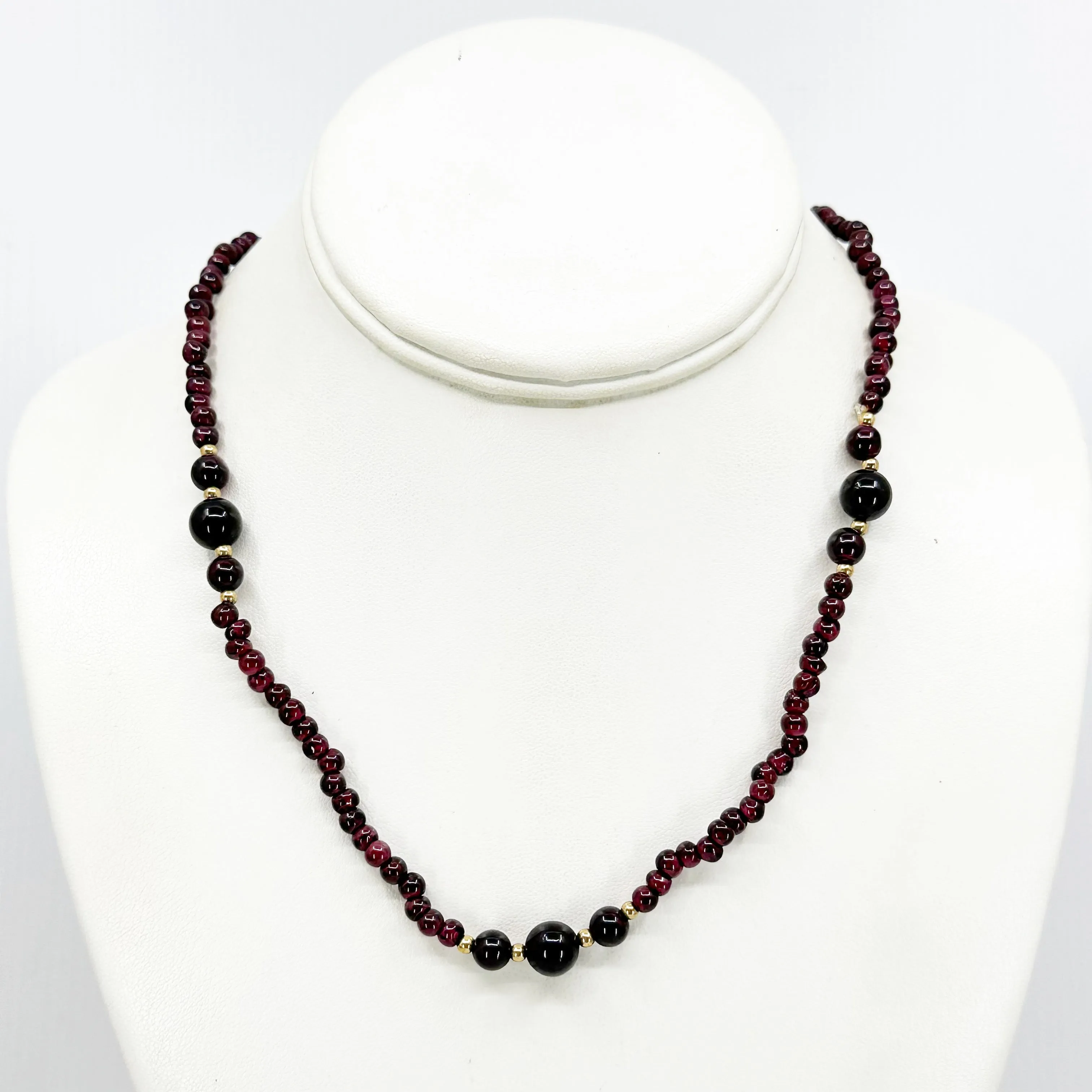 Hand Made Gold Filled garnet bead necklace