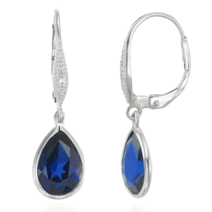 Hanging Teardrop Sapphire Earrings