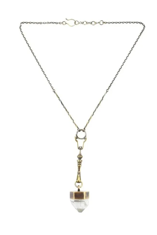 Hilmer x Sparrow Crystal Spire Necklace - Brass