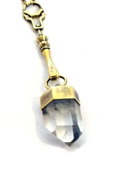 Hilmer x Sparrow Crystal Spire Necklace - Brass