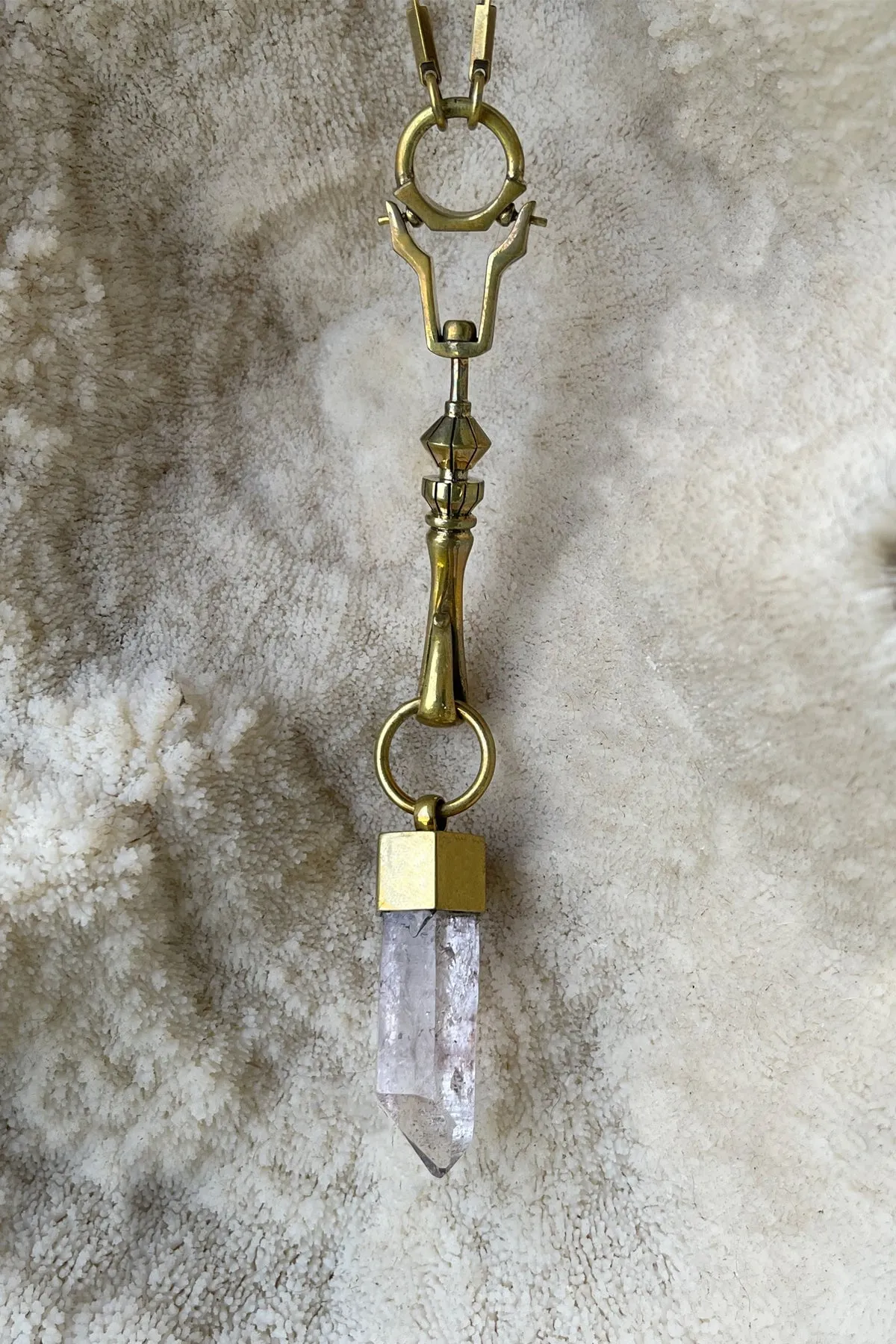 Hilmer x Sparrow Crystal Spire Necklace - Brass