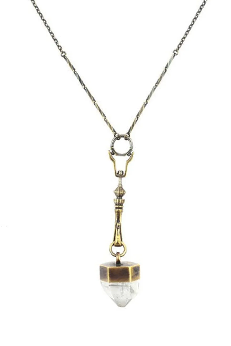 Hilmer x Sparrow Crystal Spire Necklace - Brass