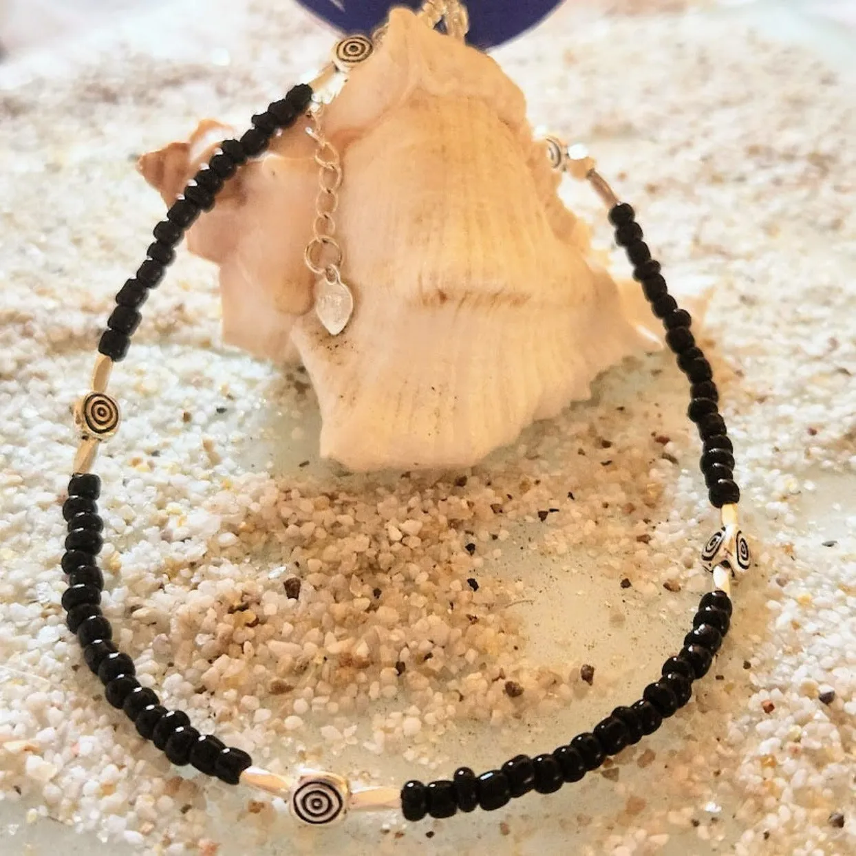 INFINITY STONE - HILLTRIBE OBSIDIAN ANKLET