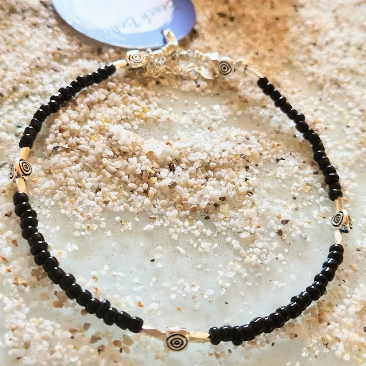 INFINITY STONE - HILLTRIBE OBSIDIAN ANKLET