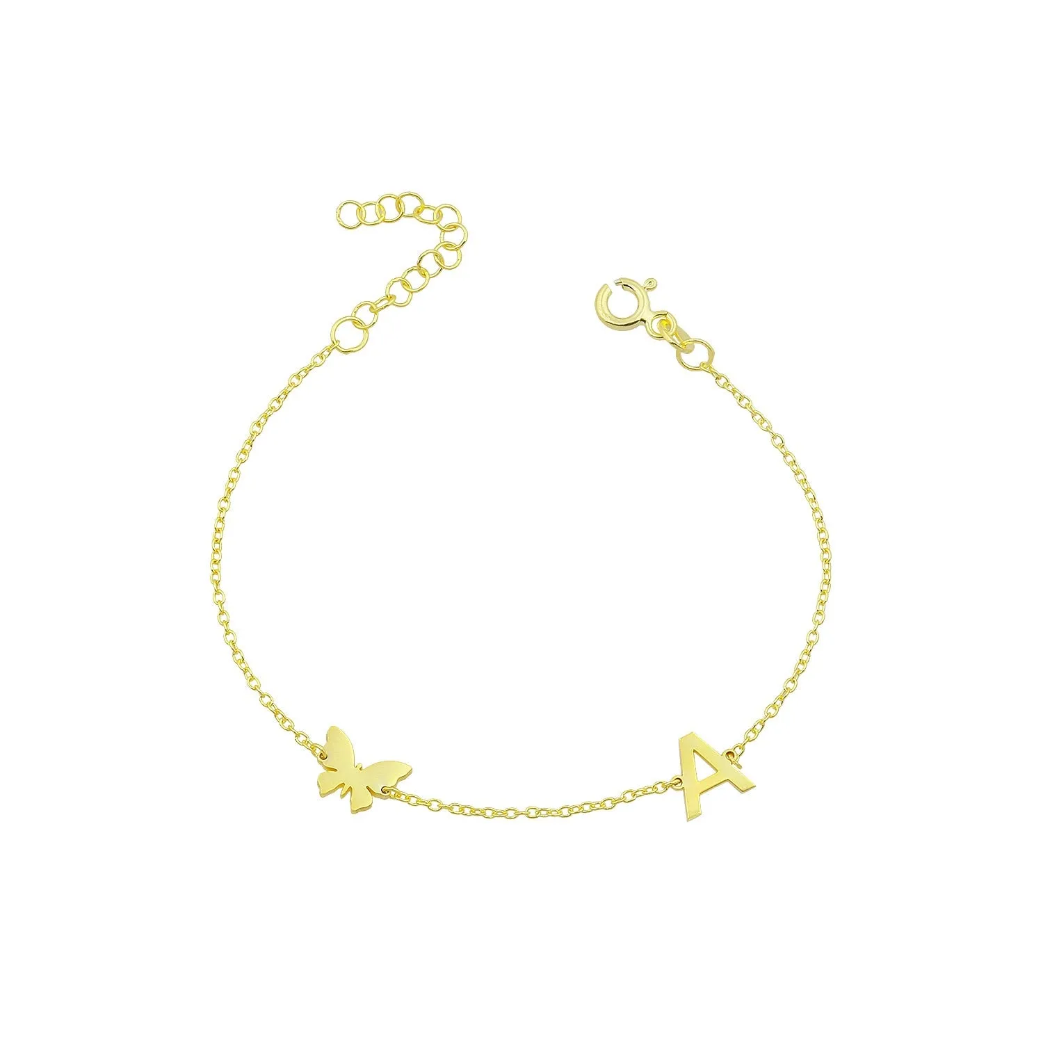 Initial Butterfly Anklet