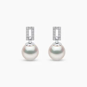 Jazz 18K Gold Akoya Pearl and Diamond Earrings