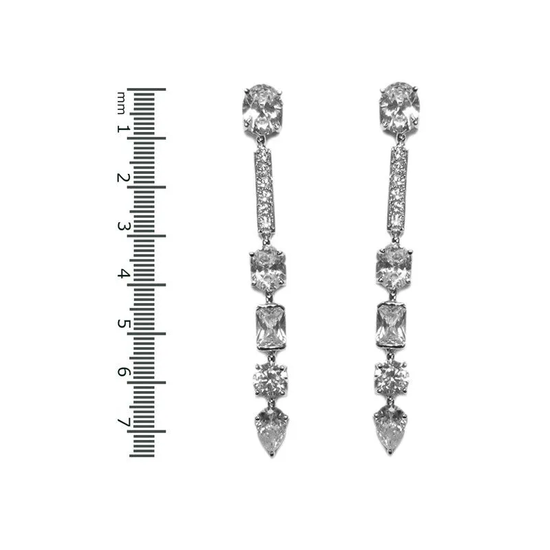 Jazzell Linear CZ Earrings