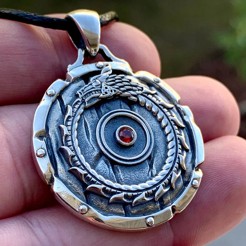 Jormungand Shield Pendant - Sterling Silver