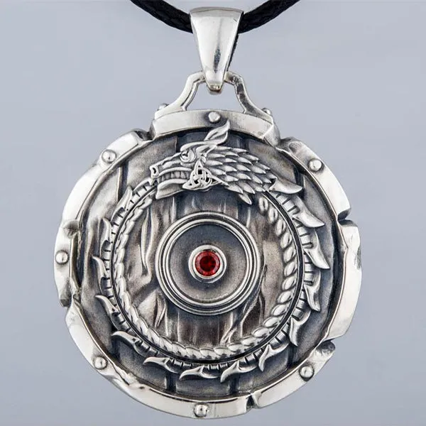 Jormungand Shield Pendant - Sterling Silver