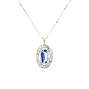 Kashmir Sapphire and Diamond Pendant