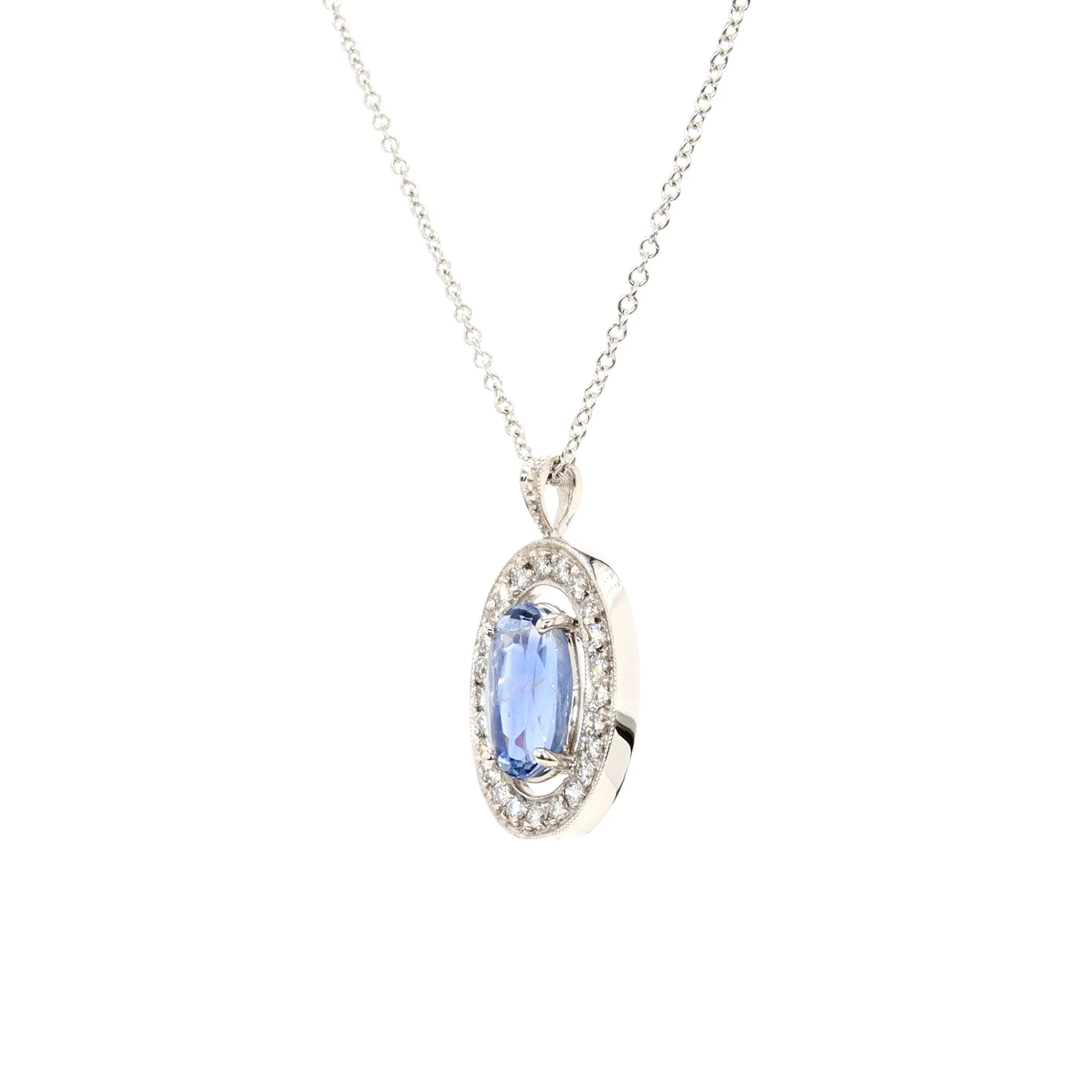 Kashmir Sapphire and Diamond Pendant