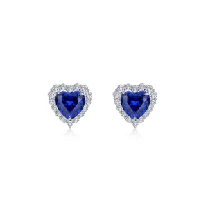 Lafonn Simulated Diamond & Fancy Lab Grown Sapphire Halo Heart Earrings SYE014SP00