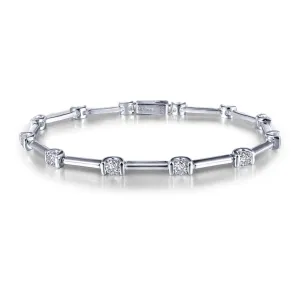 Lafonn Simulated Diamond Semi-Bezel Link Bracelet B0032CLP