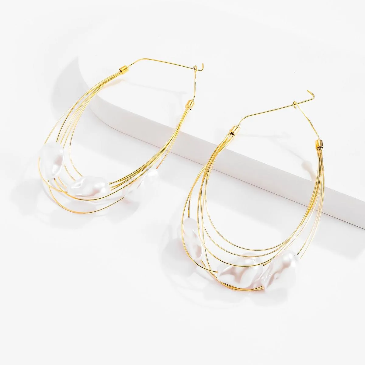 Laura Pearls Big Hoop Earrings