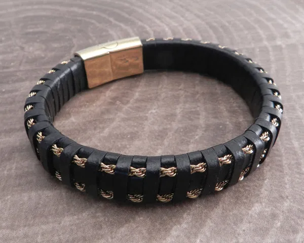 Leather Wrap Steel Wire Pinstripe