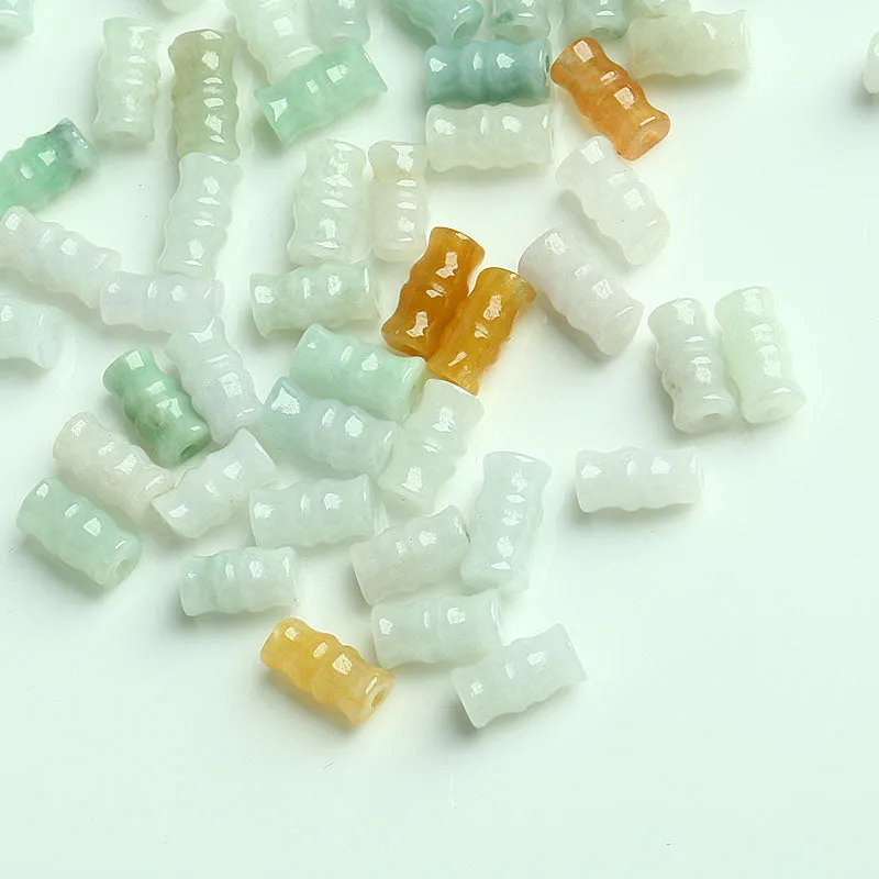 Length 9mm-10mm Thickness 5mm Natural Jade Beads Jadeite Mixed Colors Bead WBD20