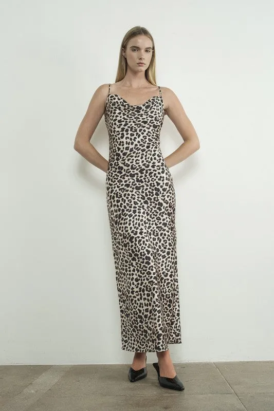 Leopard Print Maxi Slip Dress