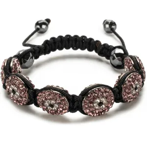 Light Amethyst Crystal Oval Shamballa Bracelet