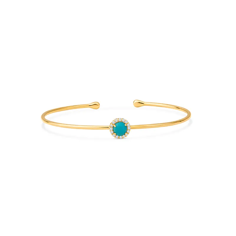 Maria 14K Gold Diamond and Turquoise Bangle