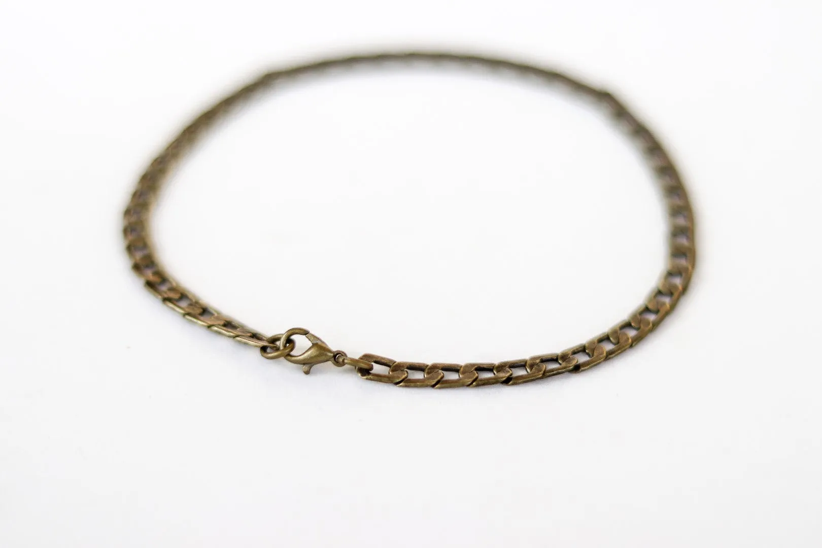 Men's ankle bracelet, bronze tone link chain anklet for him