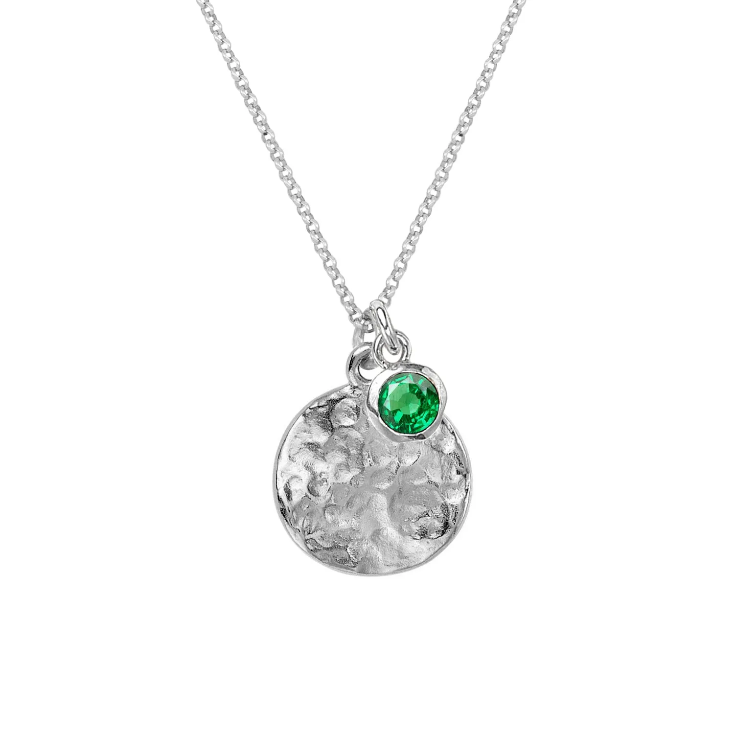 Men's Disc & 5mm Green Garnet Array Pendant