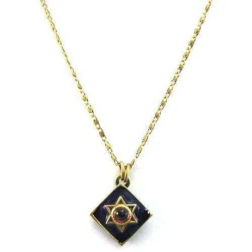 Michal Golan Blue Diamond Star of David with Garnet