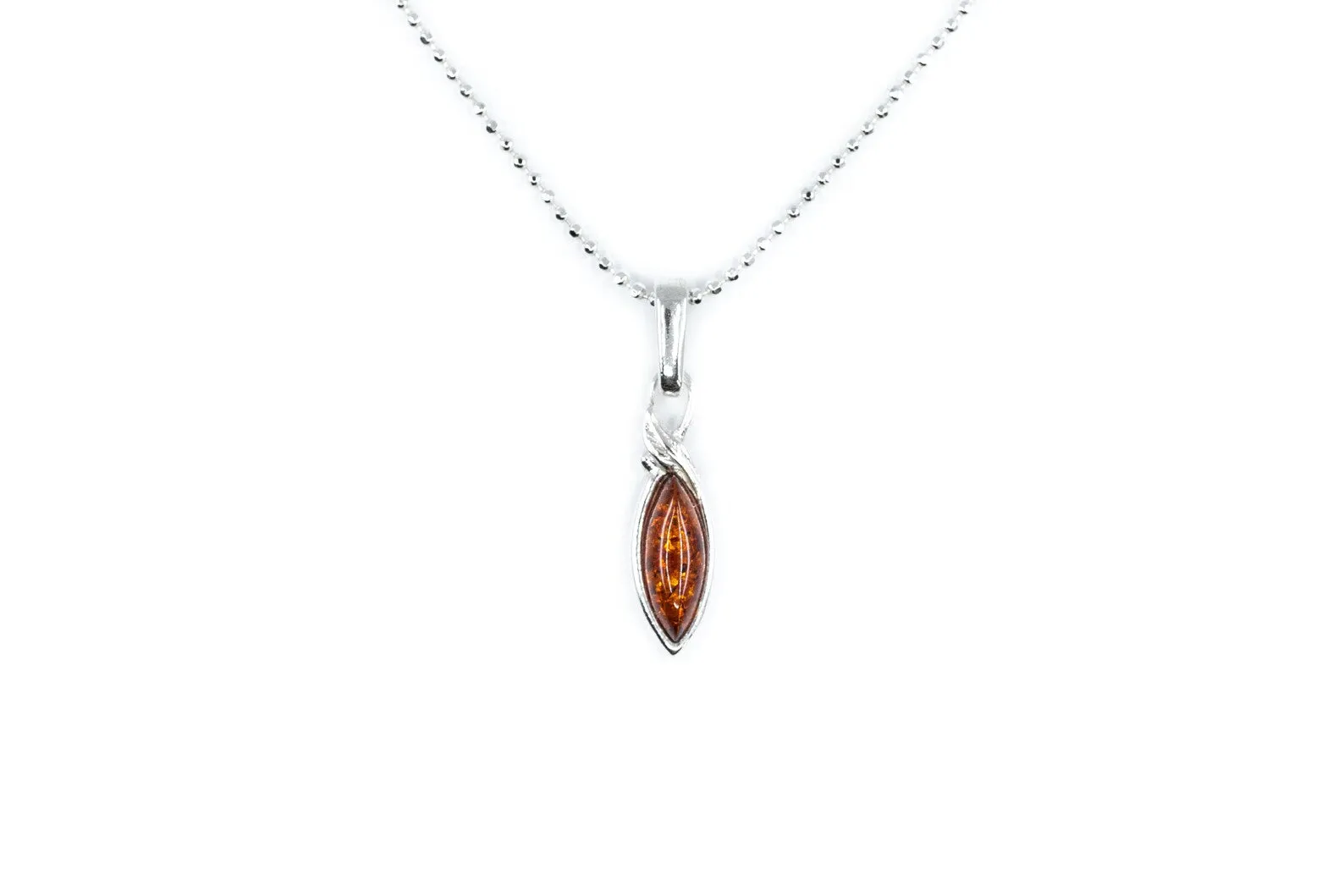 Minimal Leaf Amber Pendant