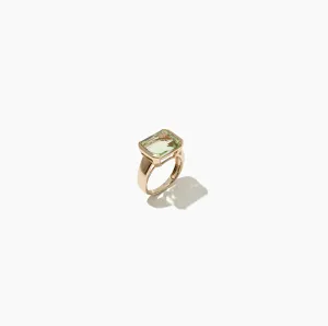 Mint Quartz Domino Ring (Made To Order)