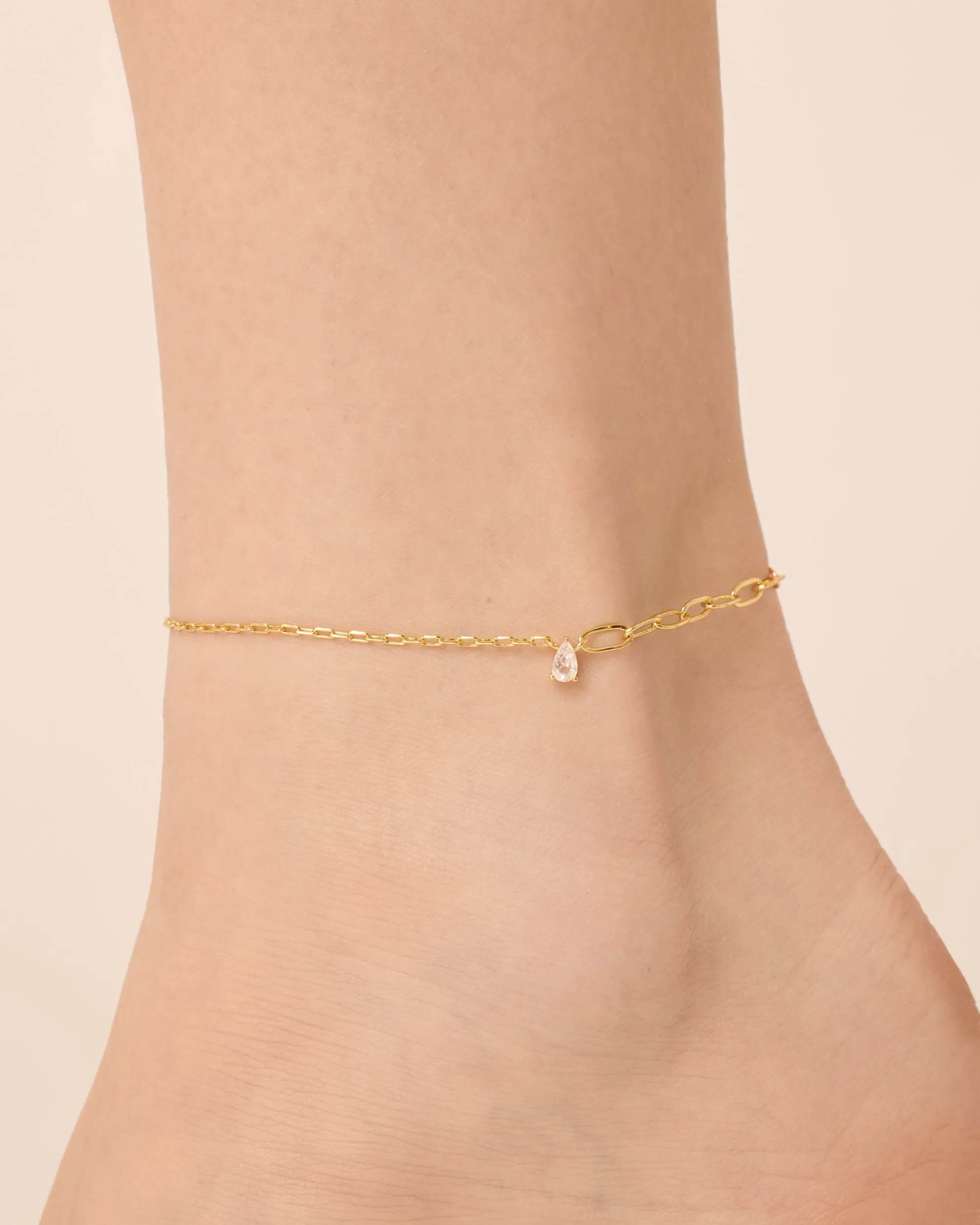 Mixed-Chain Charm Anklet