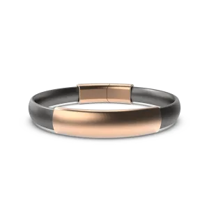 MOD Silicone Bracelet - Platinum Band w/Brushed Rose Gold Sleeve & Clasp