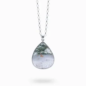 Moss Agate in Quartz Necklace