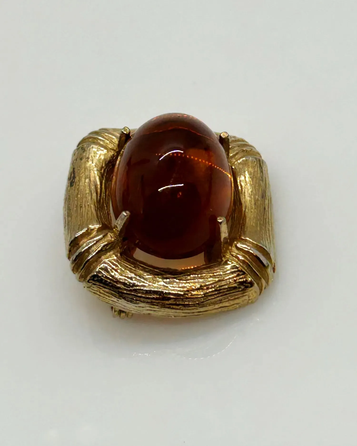 Mouth-Watering Amber Glass Vintage  Les Bernard Brooch