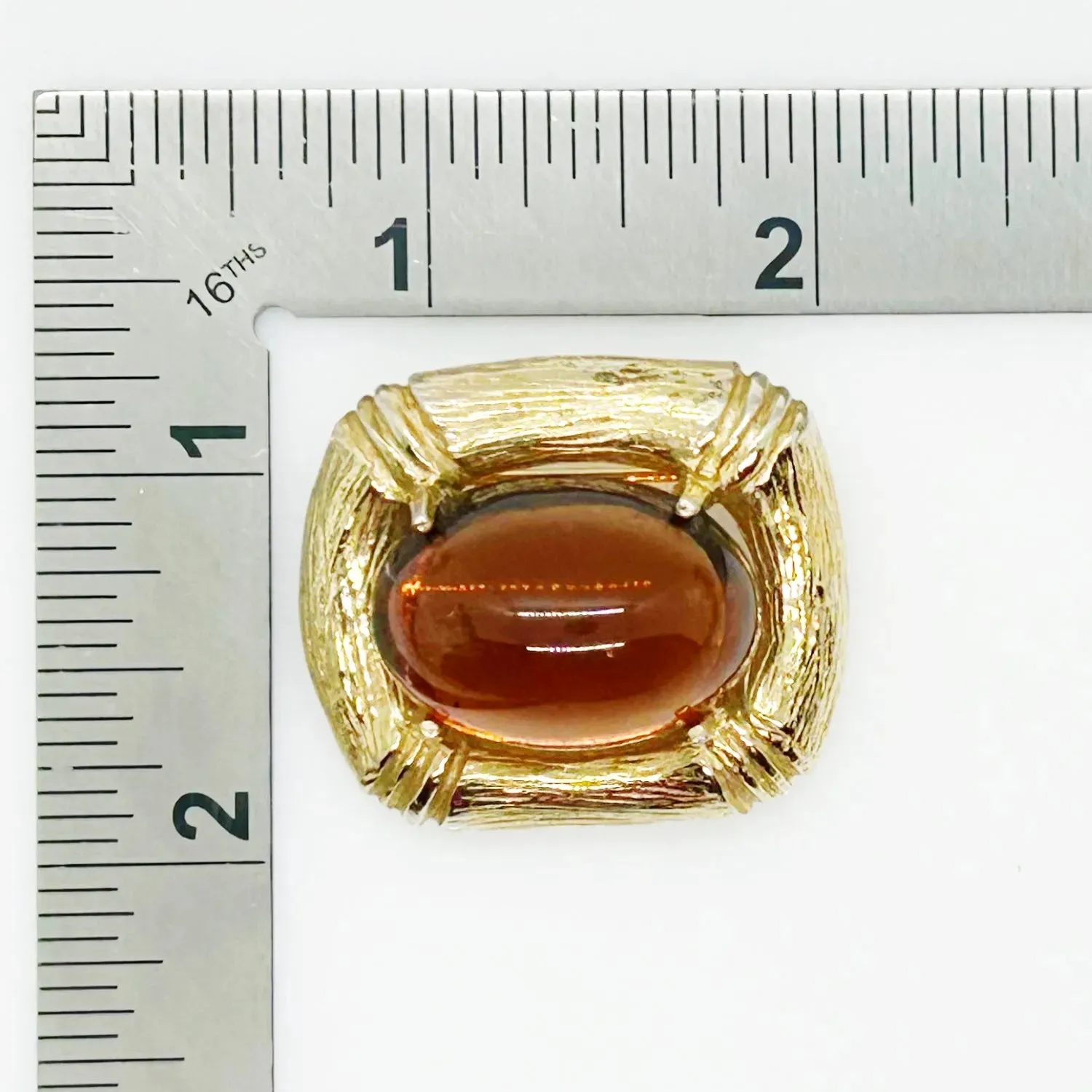 Mouth-Watering Amber Glass Vintage  Les Bernard Brooch