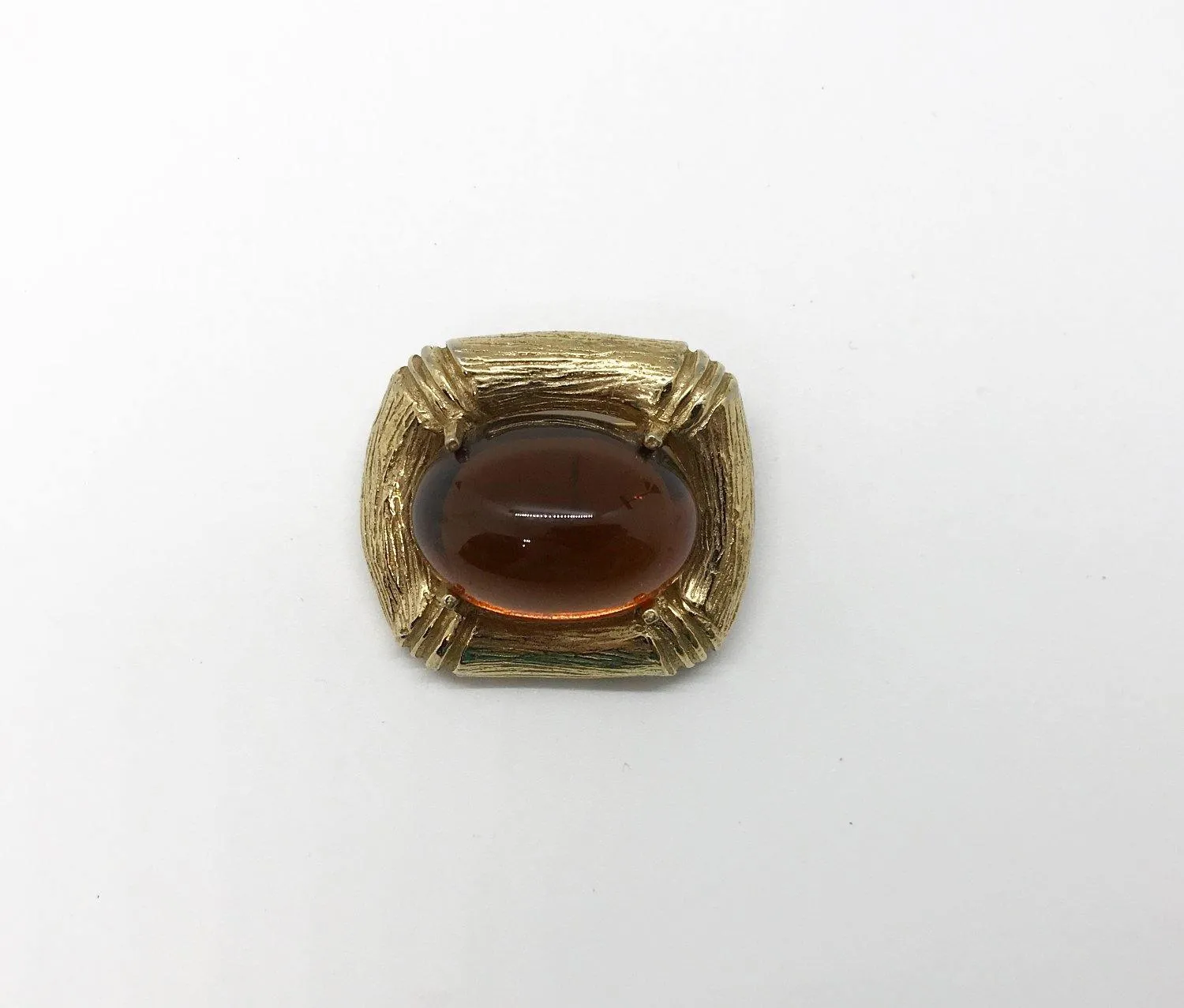 Mouth-Watering Amber Glass Vintage  Les Bernard Brooch