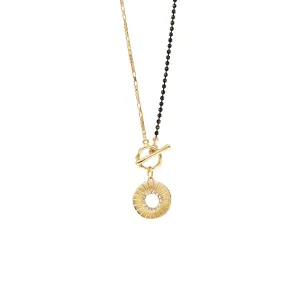 multi chain pave burst disc necklace