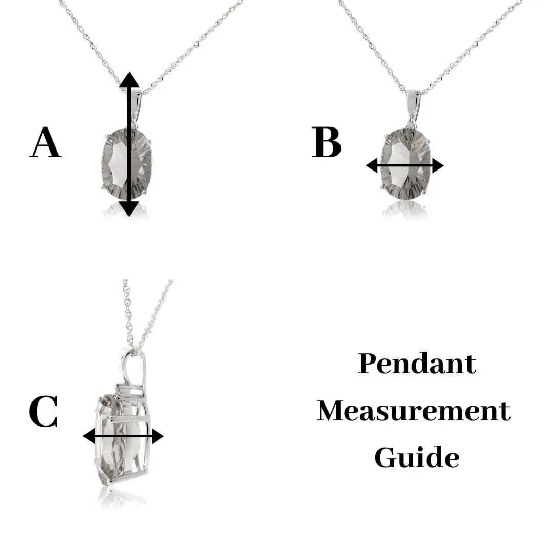 Multi Color Diamond & Diamond Heart Pendant w/Chain