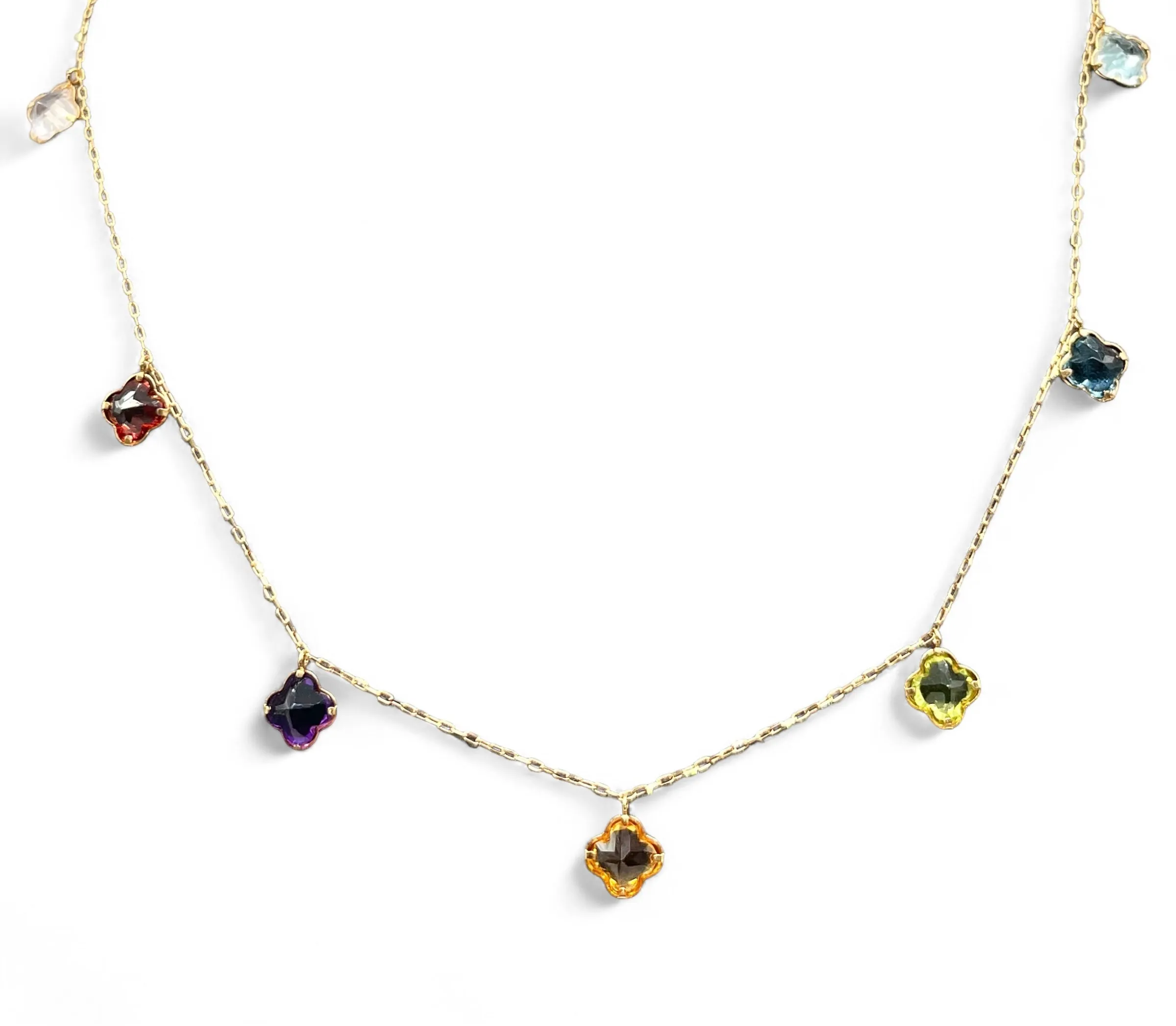 MULTI COLOR GEMS STATION NECKLACE