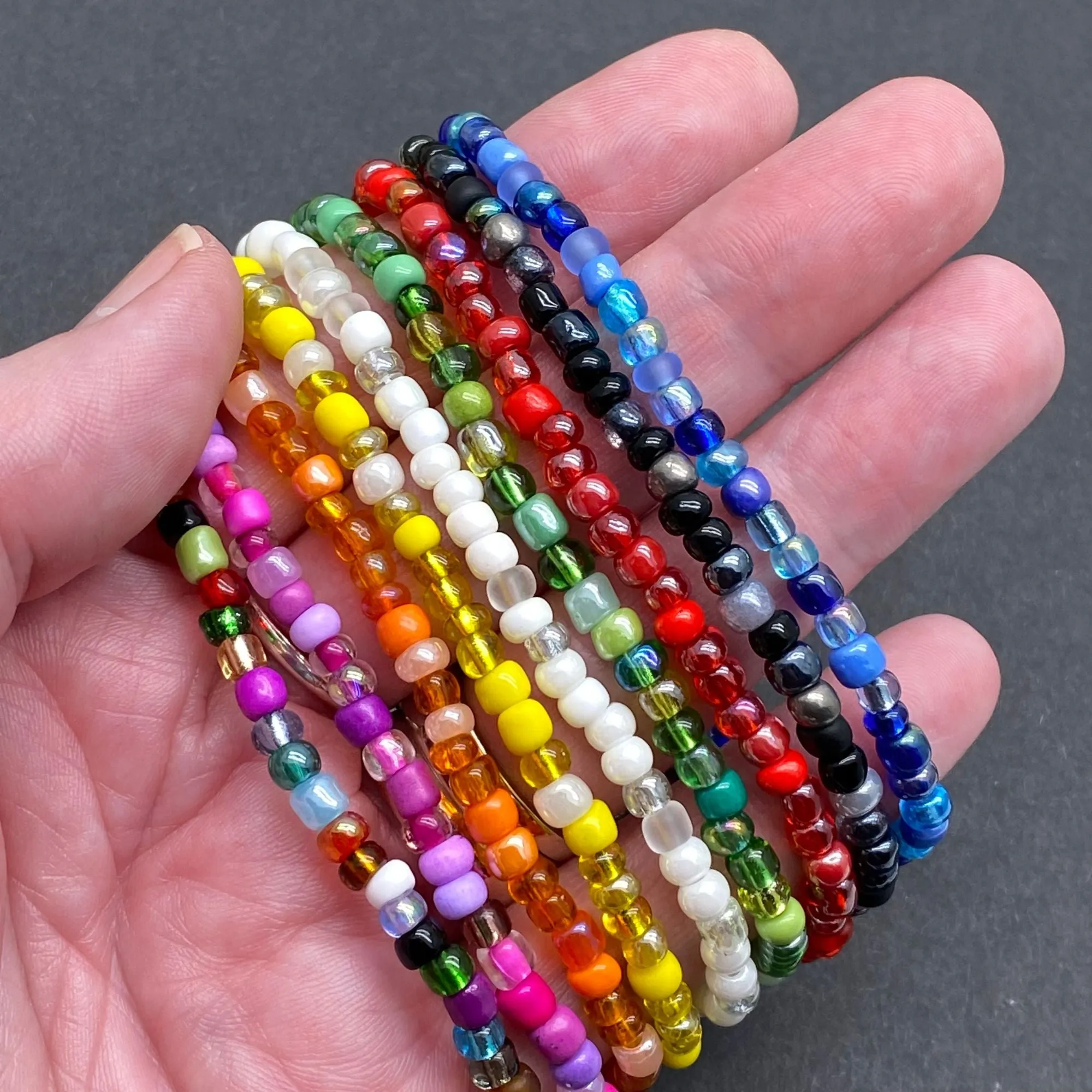 Multi-Colour Seed Bead Anklet - Colour Choice