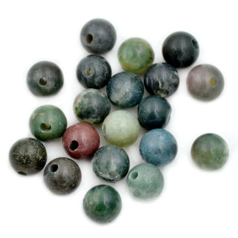 Natural Gemstone 10mm Round Loose Beads Big Hole 2mm Sized 30pcs