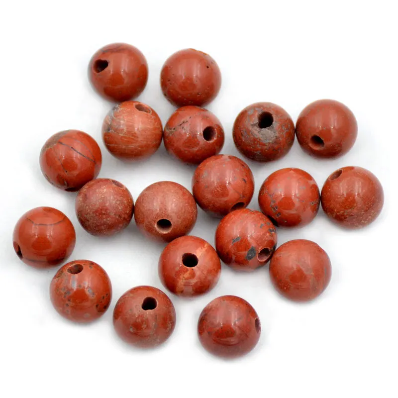 Natural Gemstone 10mm Round Loose Beads Big Hole 2mm Sized 30pcs