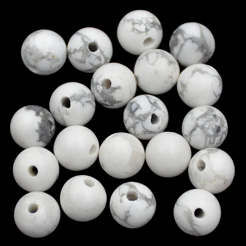 Natural Gemstone 10mm Round Loose Beads Big Hole 2mm Sized 30pcs