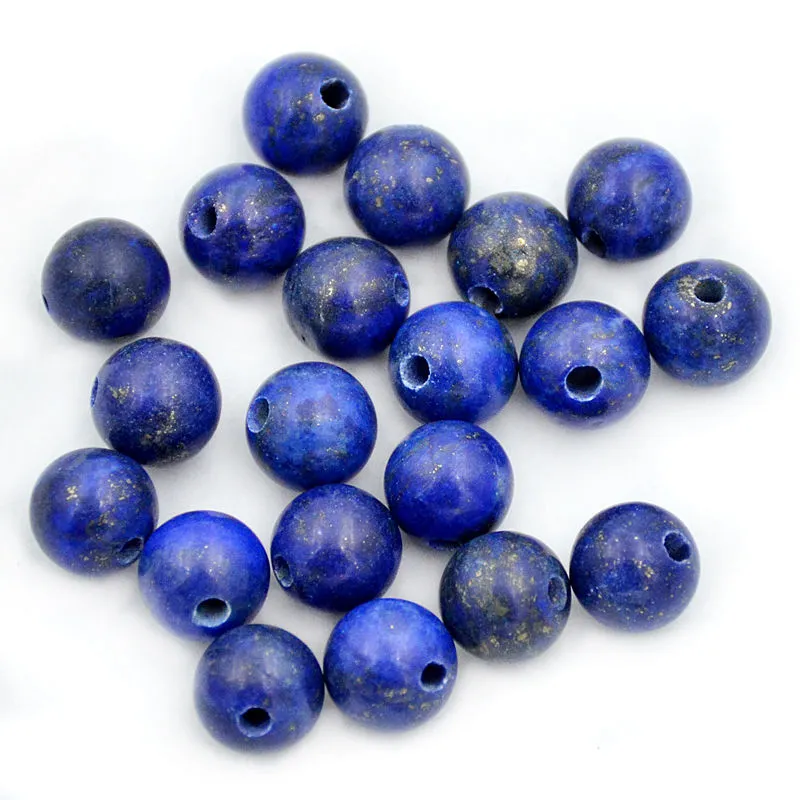 Natural Gemstone 10mm Round Loose Beads Big Hole 2mm Sized 30pcs