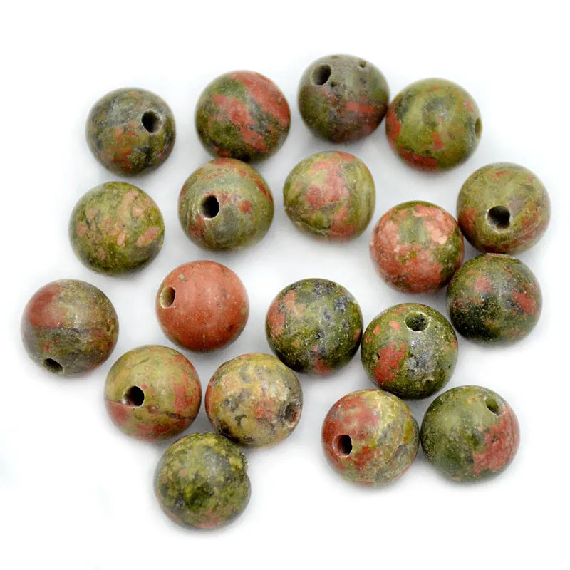 Natural Gemstone 10mm Round Loose Beads Big Hole 2mm Sized 30pcs