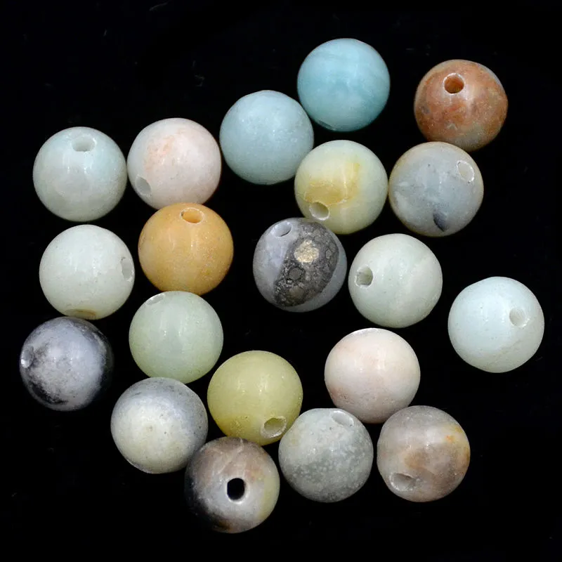 Natural Gemstone 10mm Round Loose Beads Big Hole 2mm Sized 30pcs