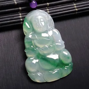 Natural Jade Pendant Jadeite Guan Yin Pendant PT383