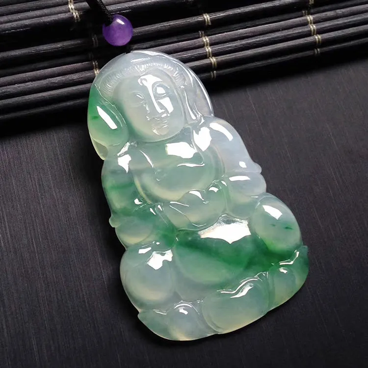 Natural Jade Pendant Jadeite Guan Yin Pendant PT383