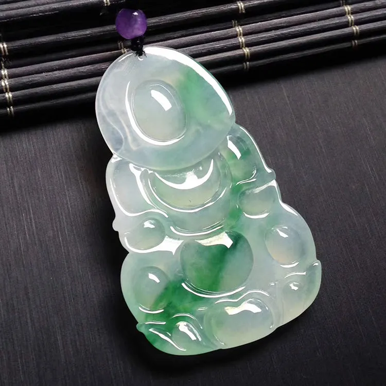 Natural Jade Pendant Jadeite Guan Yin Pendant PT383