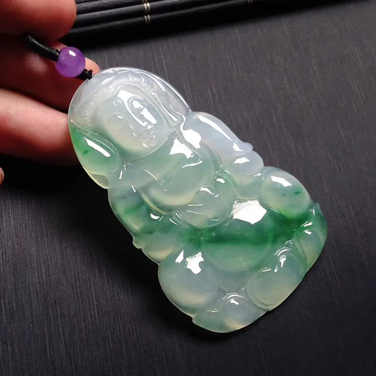 Natural Jade Pendant Jadeite Guan Yin Pendant PT383