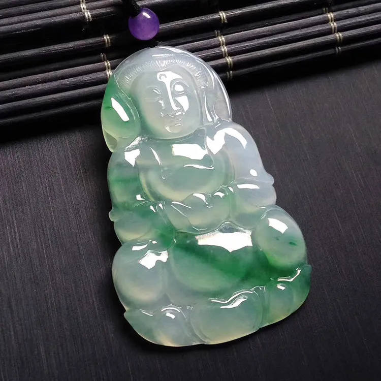 Natural Jade Pendant Jadeite Guan Yin Pendant PT383